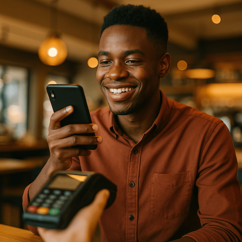 Making a mobile payment in Zimbabwe